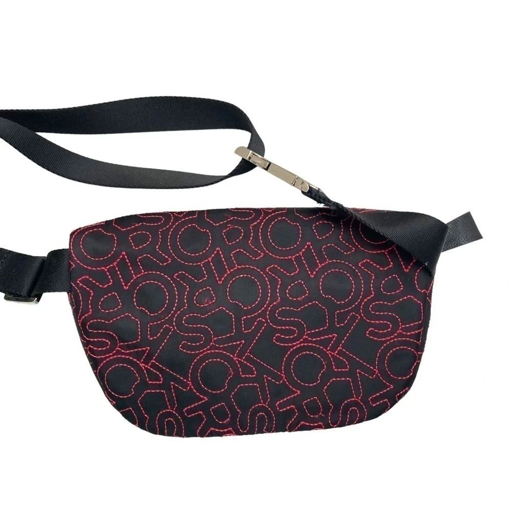 Michael kors black and pink embroidered stitched Fanny pack